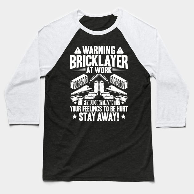 Brickmason Brick Mason Bricklayer Gift Present Baseball T-Shirt by Krautshirts